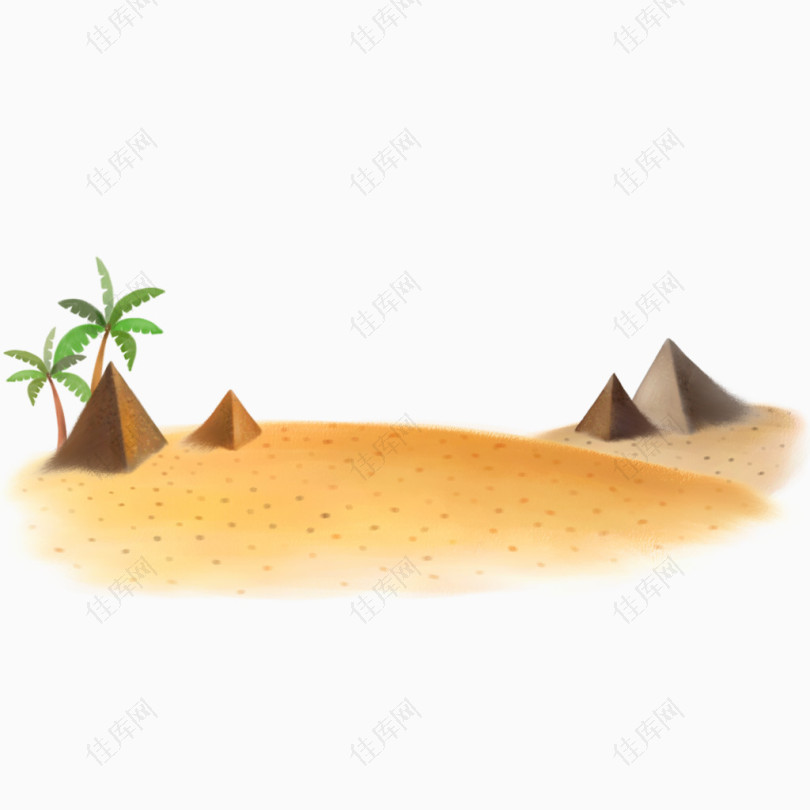 贫瘠的沙漠上的金字塔