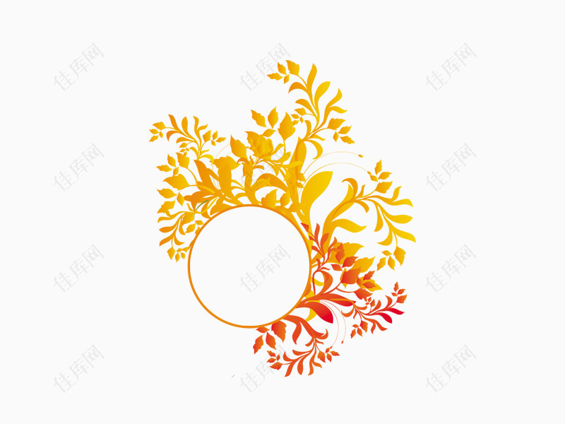 黄色树叶圆圈