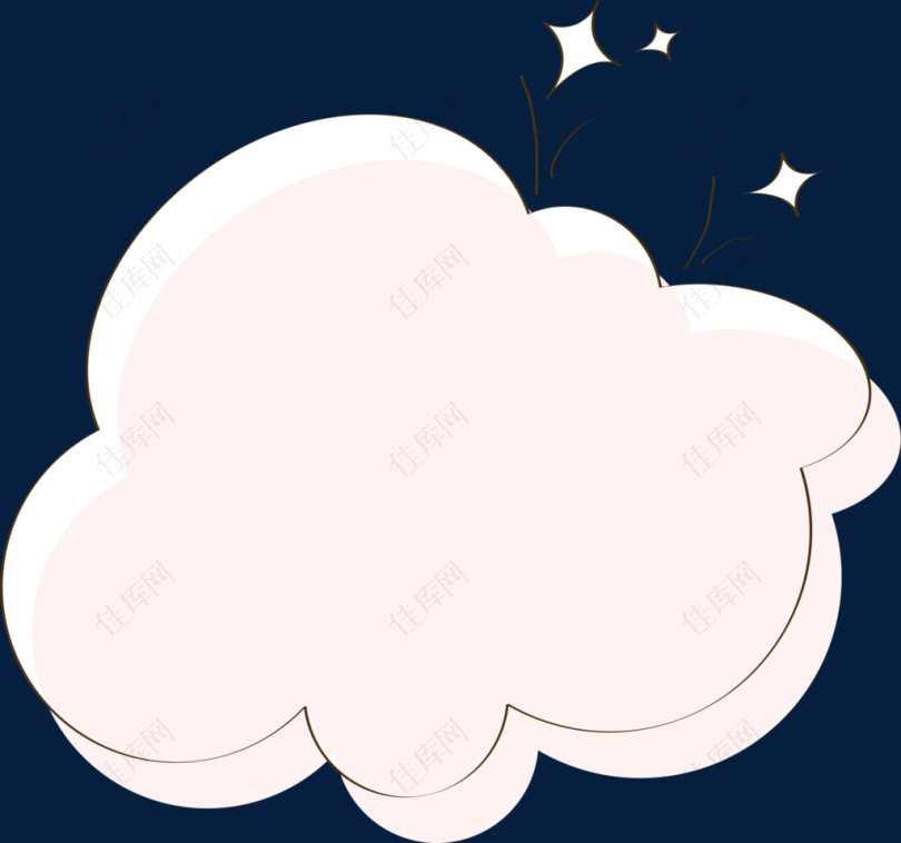 卡通手绘气泡云朵边框