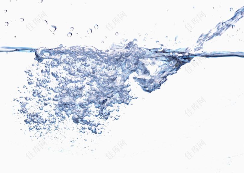 免费下载蓝色水中泡泡的素材免费免抠元素图片 元素素材 佳库网