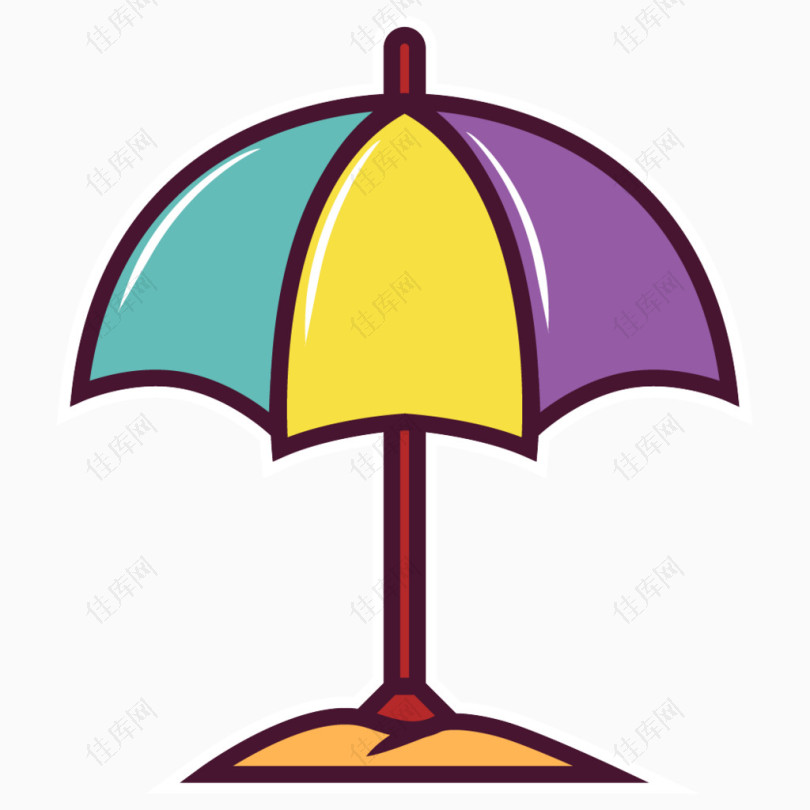 卡通手绘太阳伞