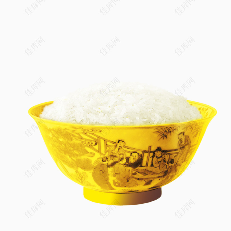 金色碗里的大米