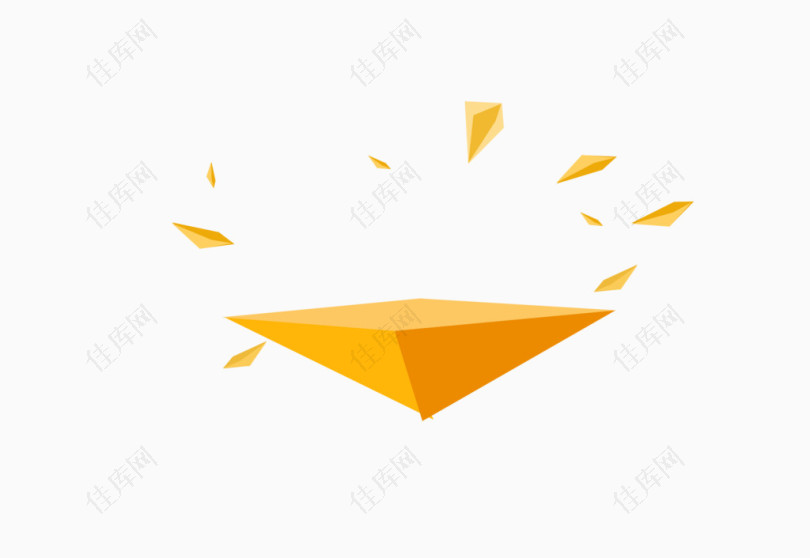 黄色漂浮几何三角