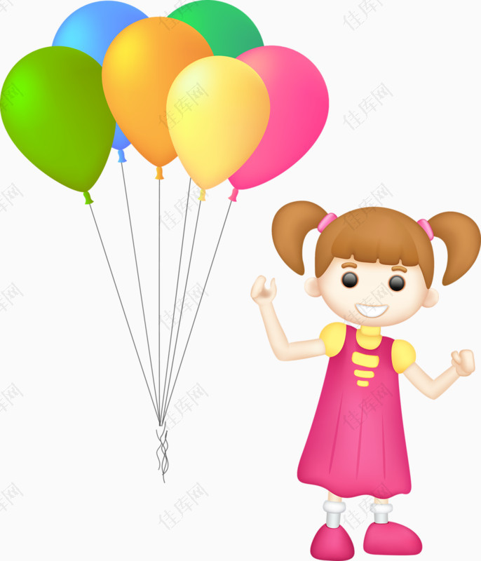 卡通手绘人物儿童气球