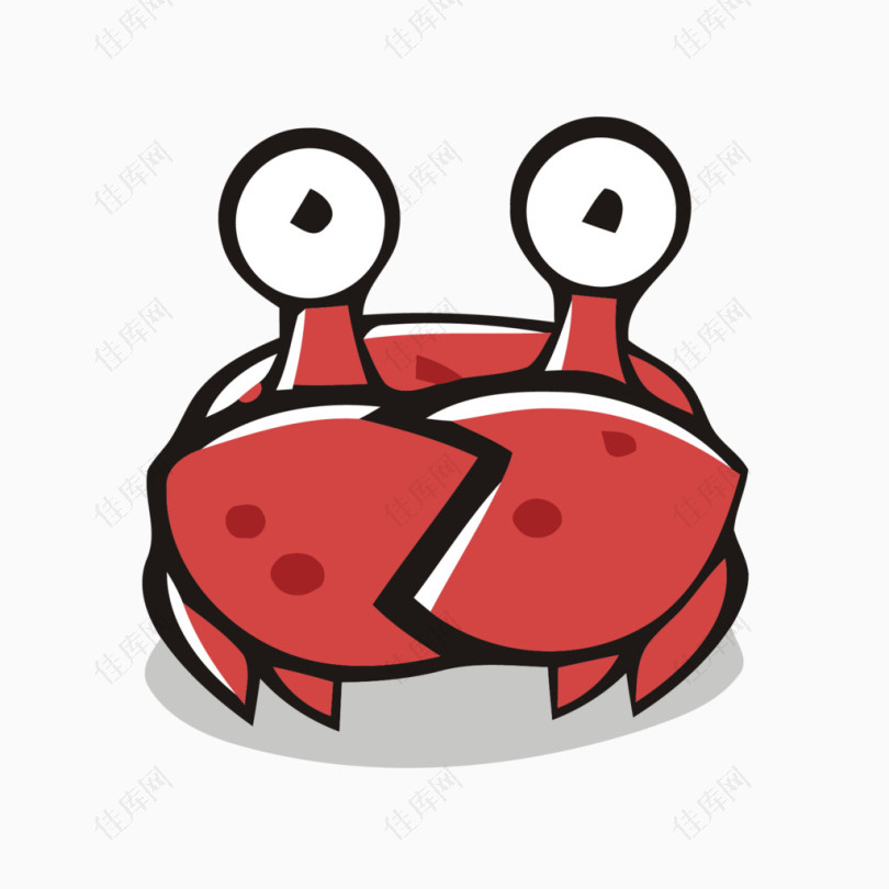 卡通手绘可爱蟹螃蟹