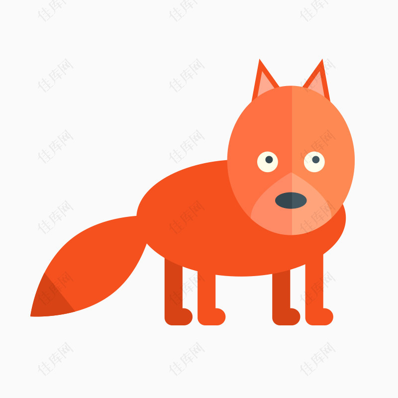 扁平化动物狐狸