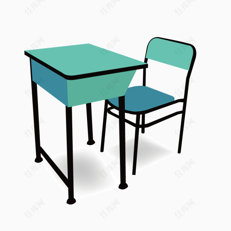 矢量课桌桌椅