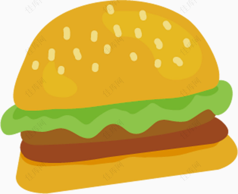 汉堡包扁平画图标元素