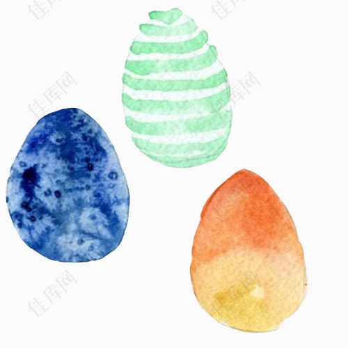 椭圆形鸡蛋水彩画画素材图片