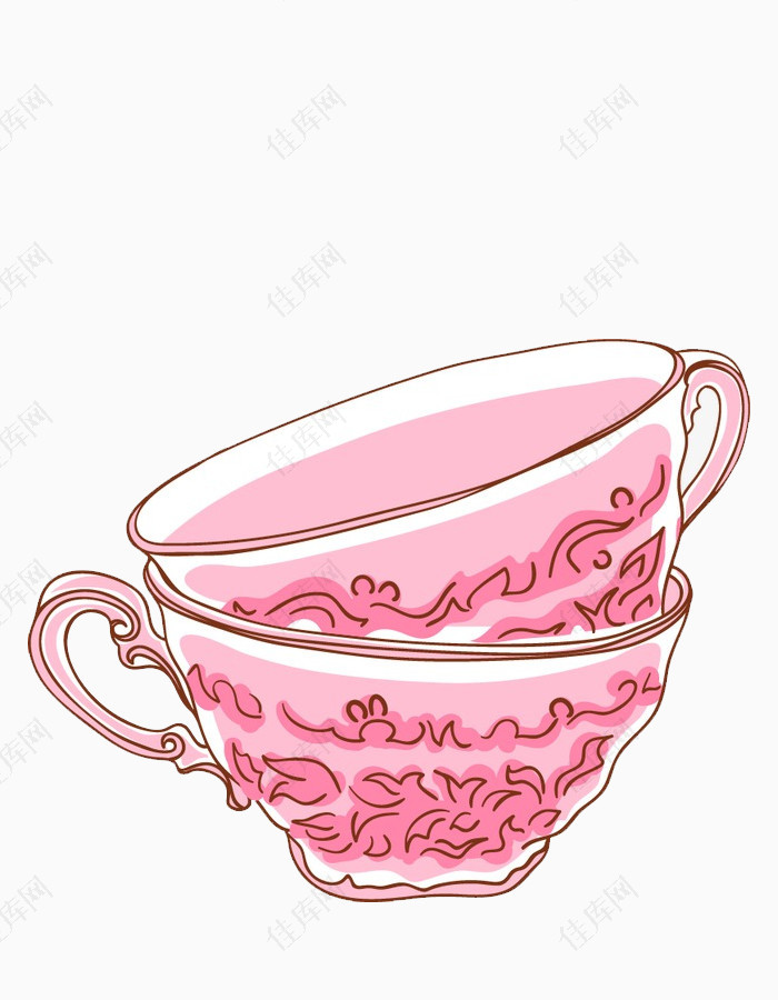 卡通粉色可爱公主范茶具茶杯