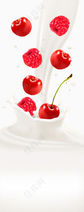 树莓樱桃牛奶