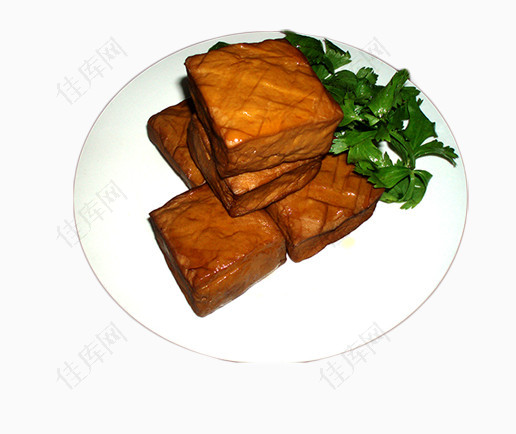 盘子中的豆腐干素材图片