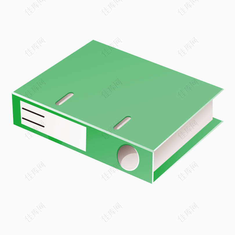 绿色质感立体办公材料盒
