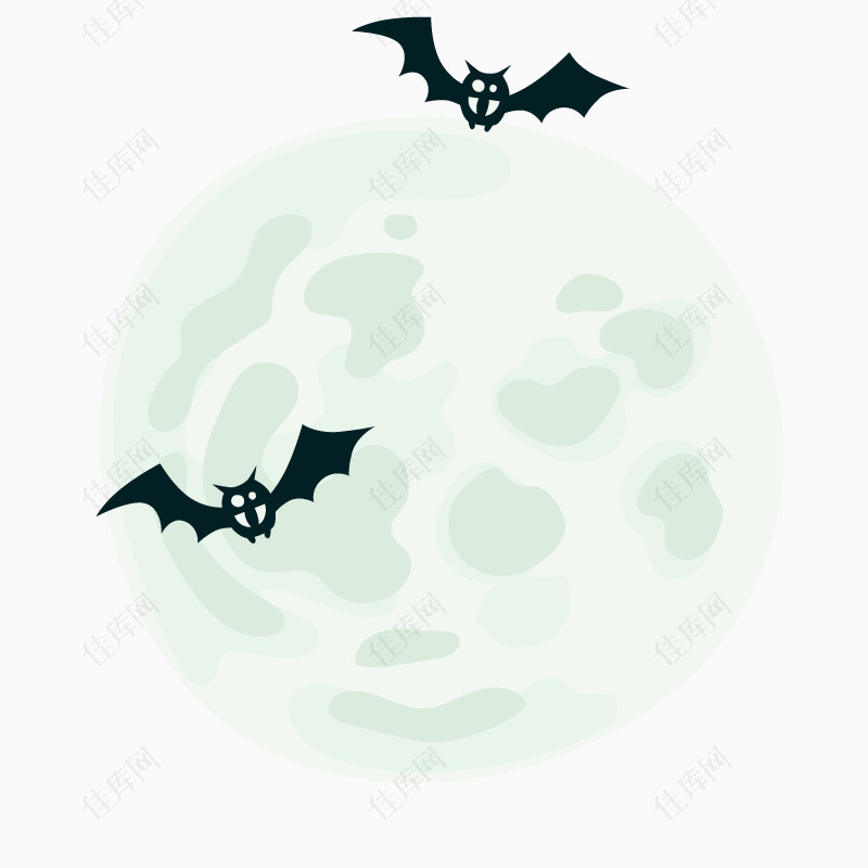 蝙蝠月亮矢量