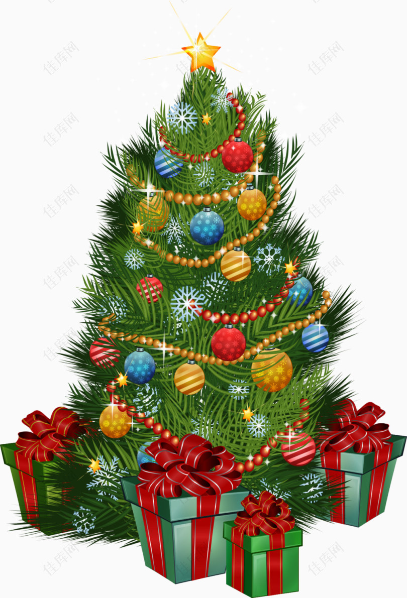 挂装饰的圣诞树