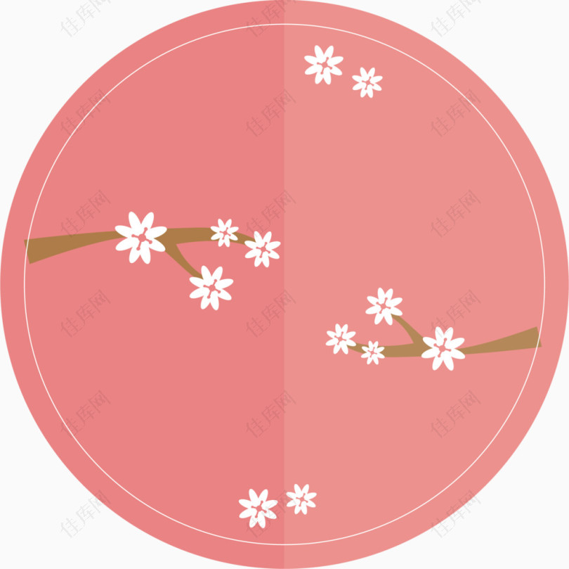 粉色樱花标签