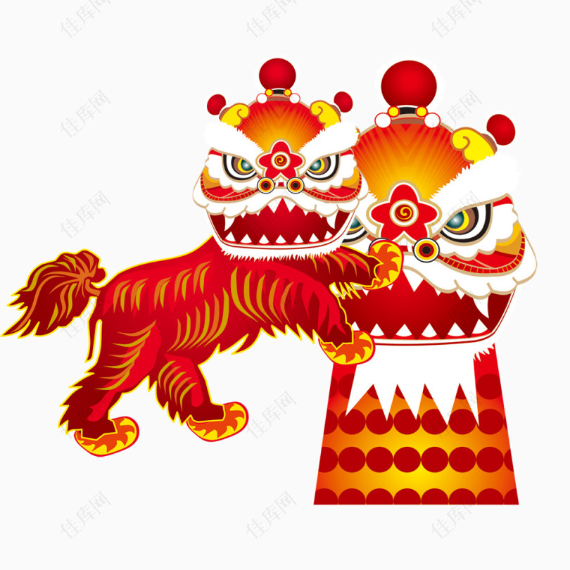 新年舞狮传统民间活动