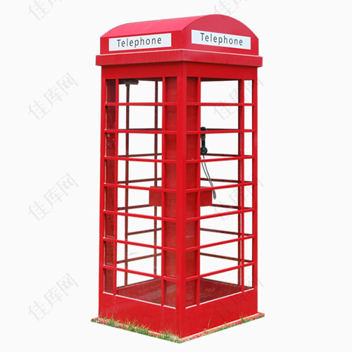 红色公共电话亭子