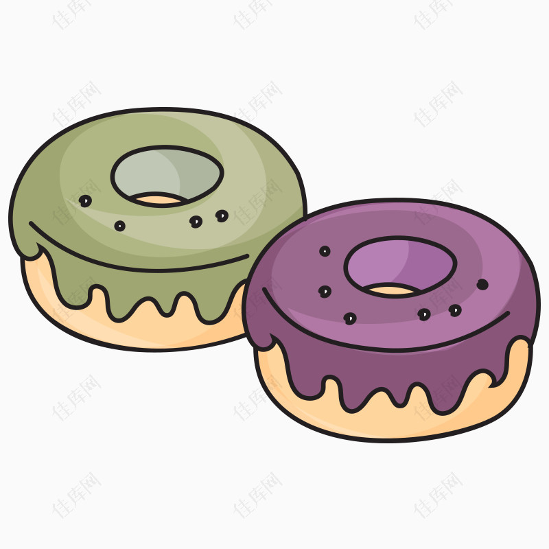卡通手绘食物甜甜圈