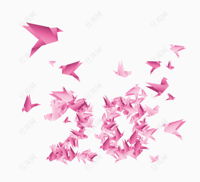 纸鹤粉色