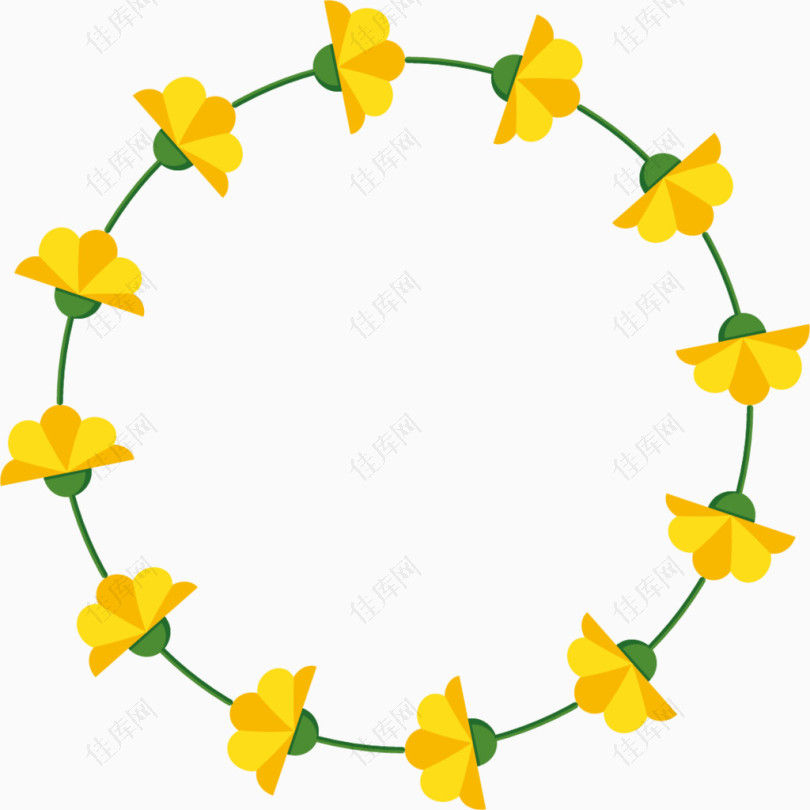 黄色花环素材图