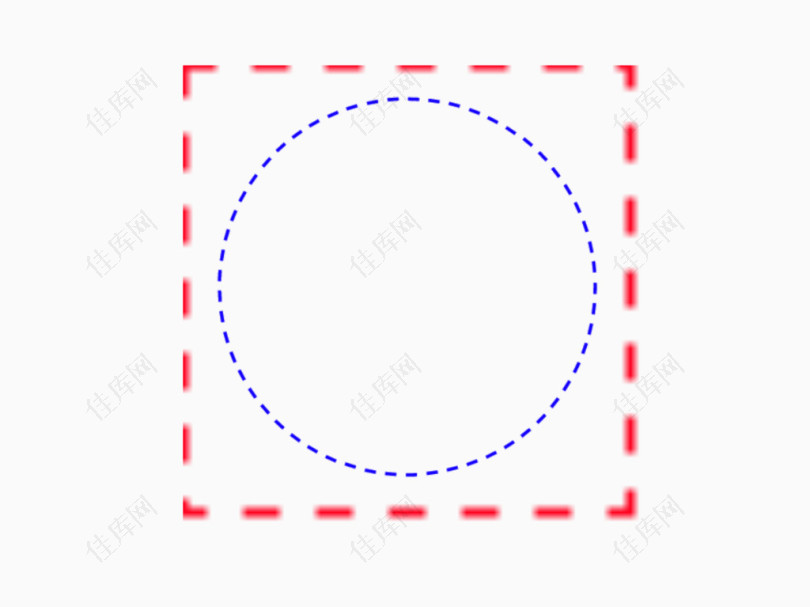 方形圆形虚线圈