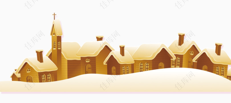 雪地里金色小屋