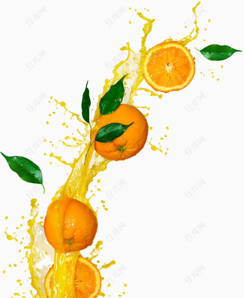 创意飞溅的橙子