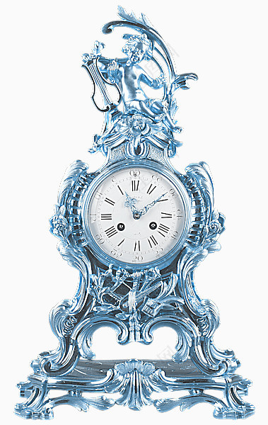 蓝色古董钟表