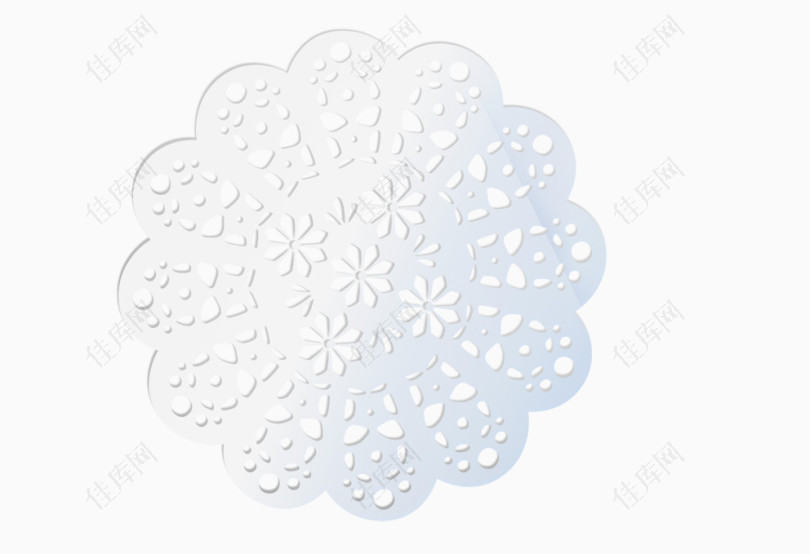 白色浮雕镂空花纹装饰