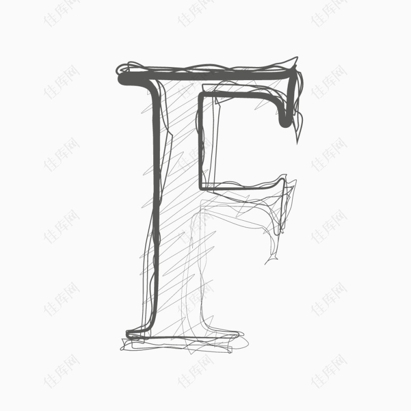 铅笔绘制字母F