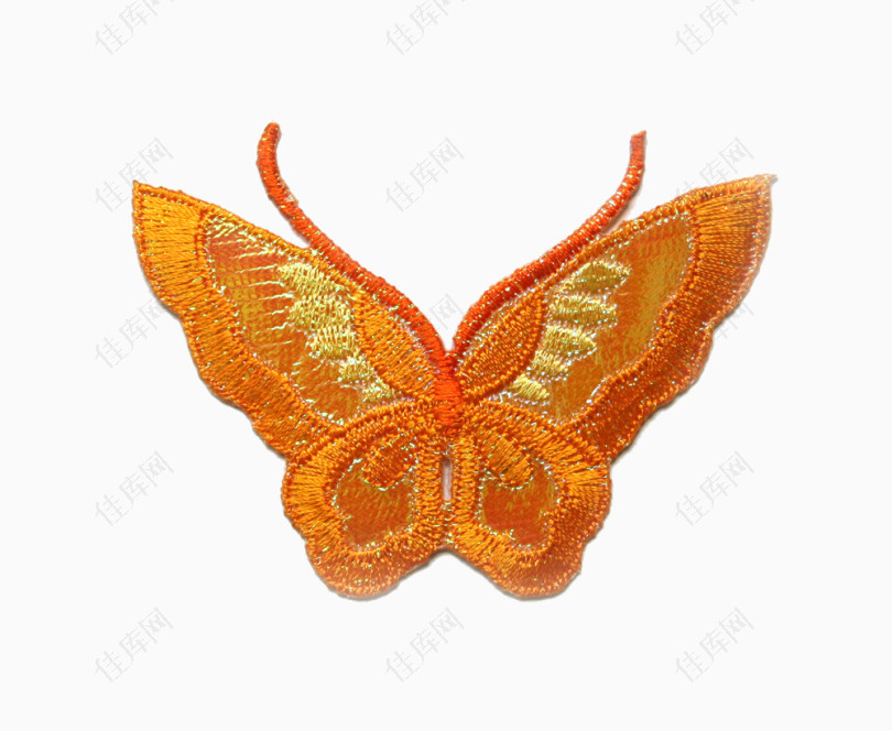 橙色的蝴蝶刺绣