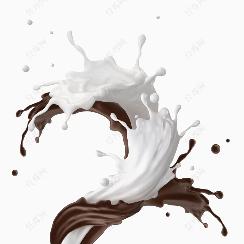 PNG飞溅的巧克力牛奶