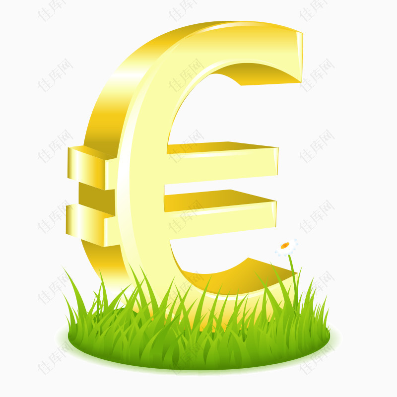 商务金色欧元符号