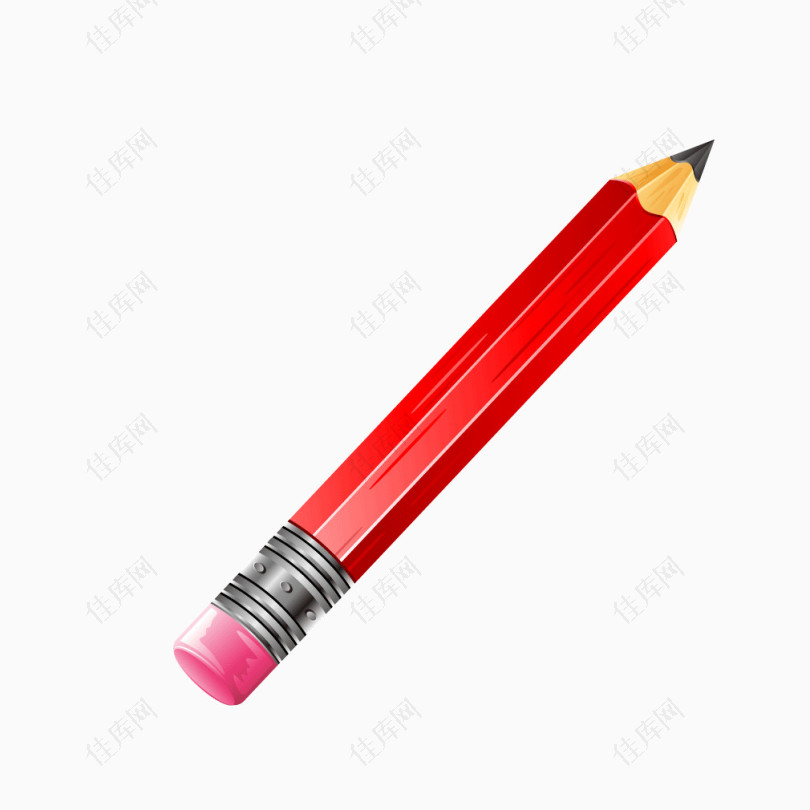 红色铅笔画笔