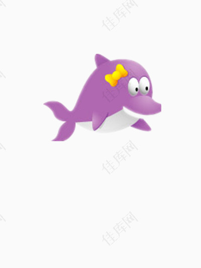 紫色海豚矢量图