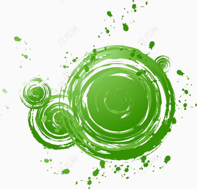 绿色圆形喷墨