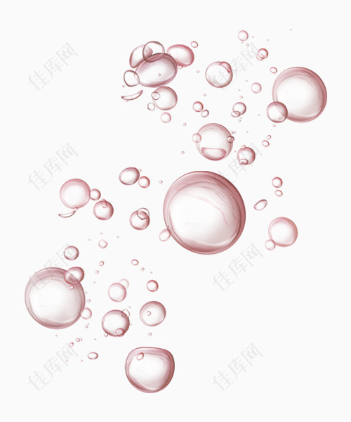 粉色透明漂浮水乳泡泡