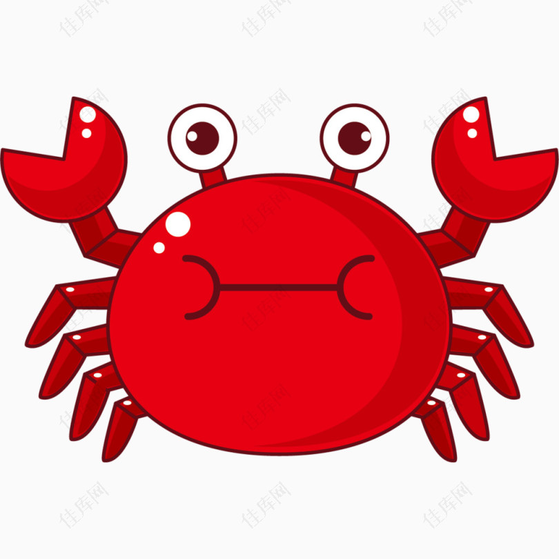 卡通手绘红色螃蟹