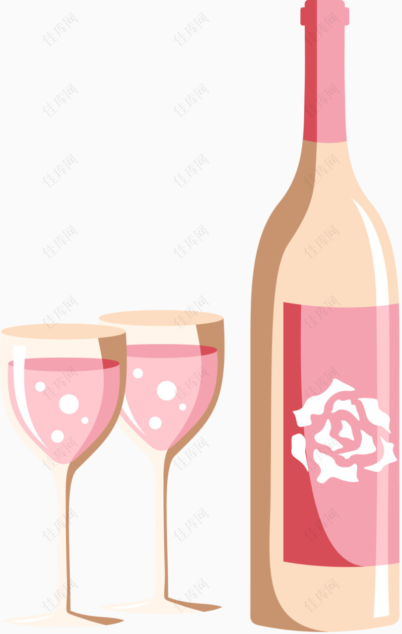 粉色情人节酒杯