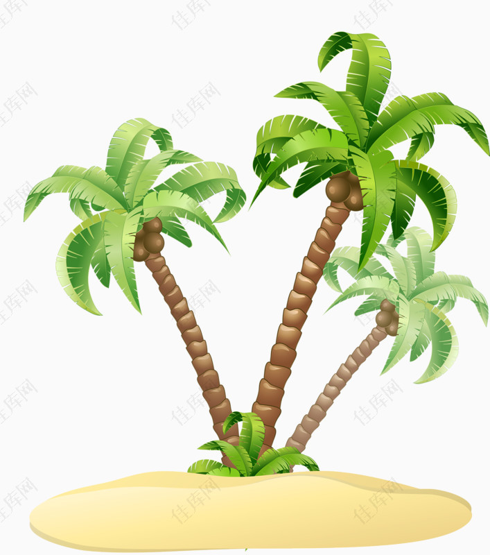 卡通植物椰子树