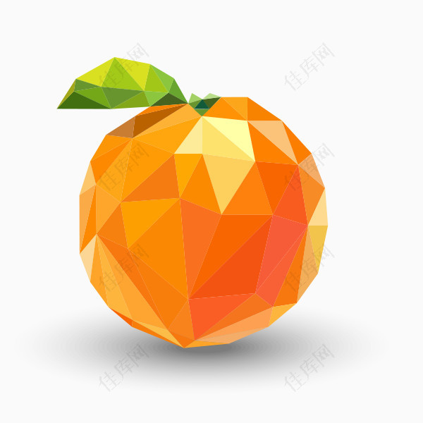 色块层叠水果橘子矢量素材