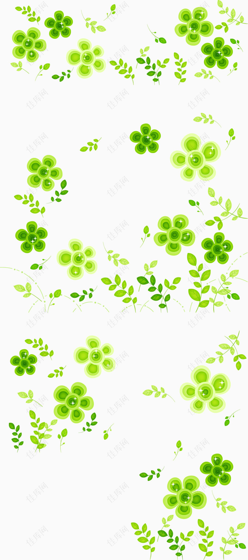 绿色矢量背景装饰花纹素材