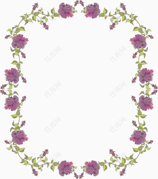 紫色花朵花环