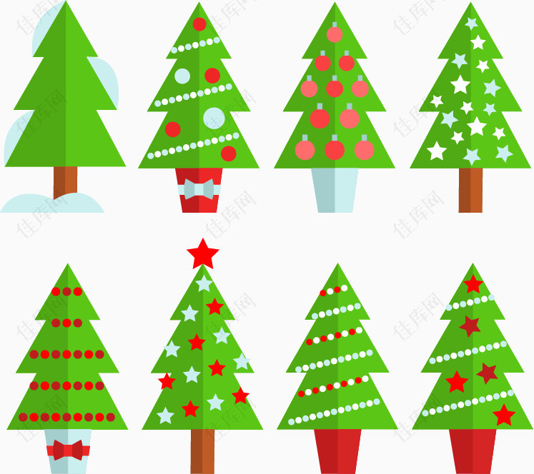 八棵可爱圣诞树