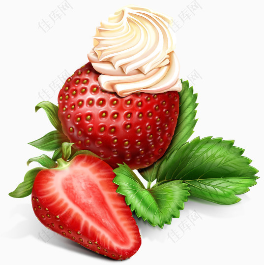 美味的奶油草莓