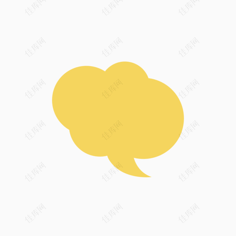 矢量黄色云朵可爱对话框