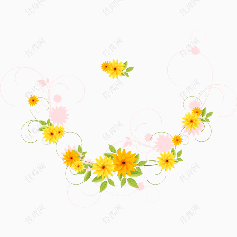 鲜黄花朵装饰