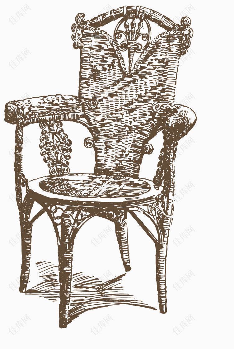 竹编椅子
