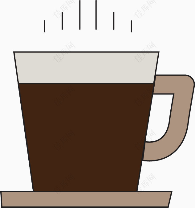 矢量扁平化盛满咖啡的咖啡壶